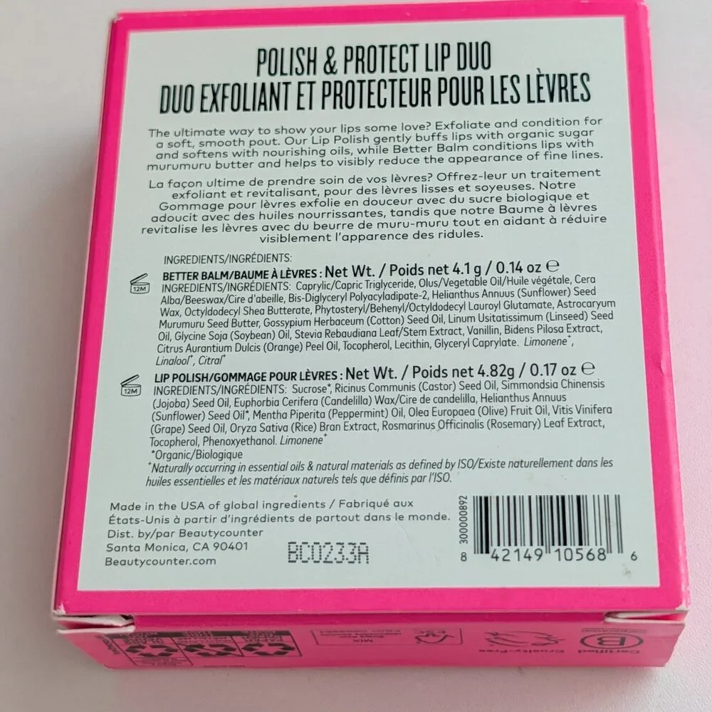 Beautycounter Polish & Protect Lip Duo New with Box